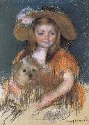 Mary Cassatt The girl holding the dog France oil painting reproduction